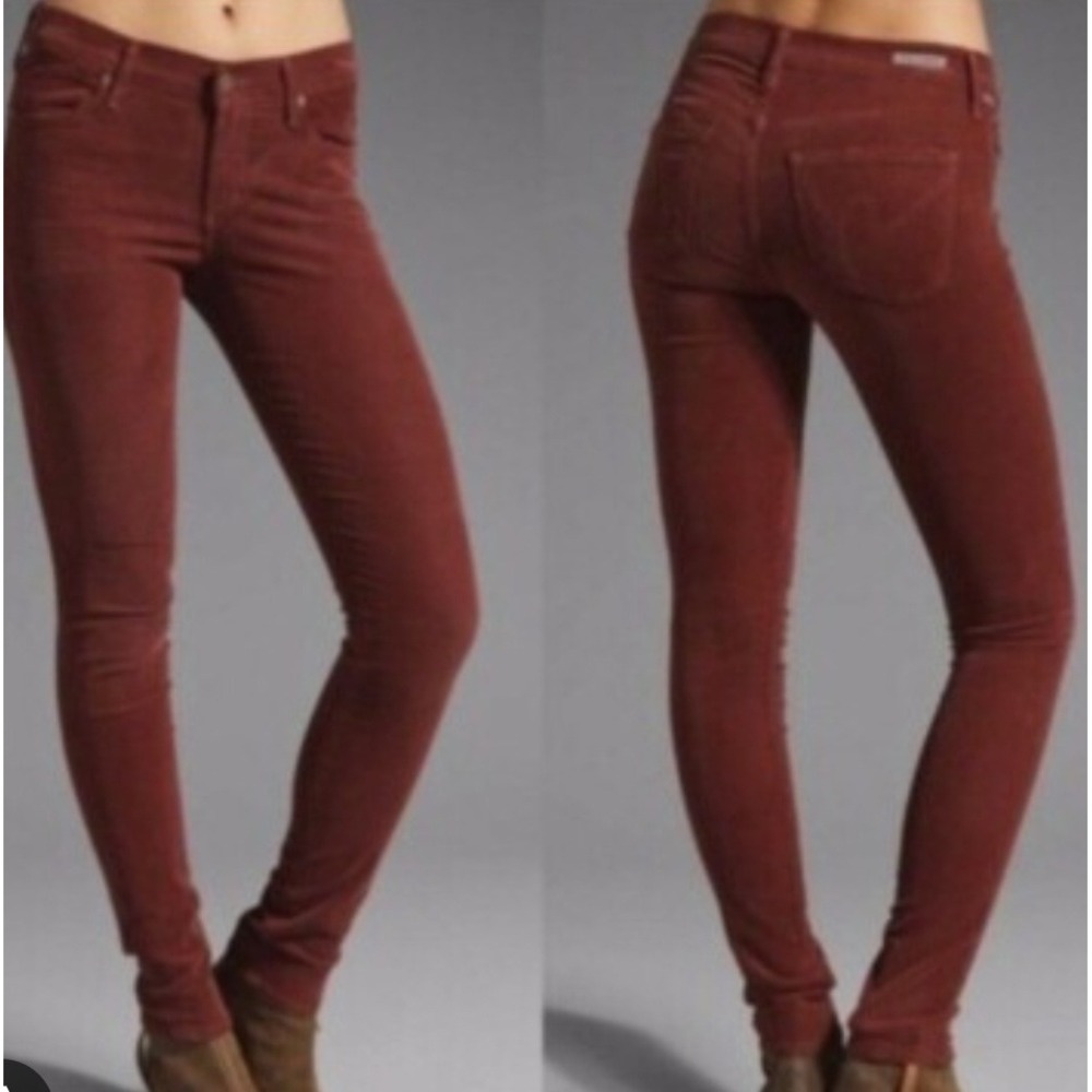Citizens of Humanity Avedon Low Rise‎ Skinny Corduroy Pants Burgundy 1300B-041